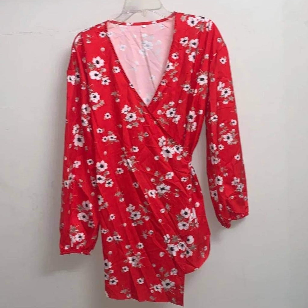 Long sleeve wrap dress